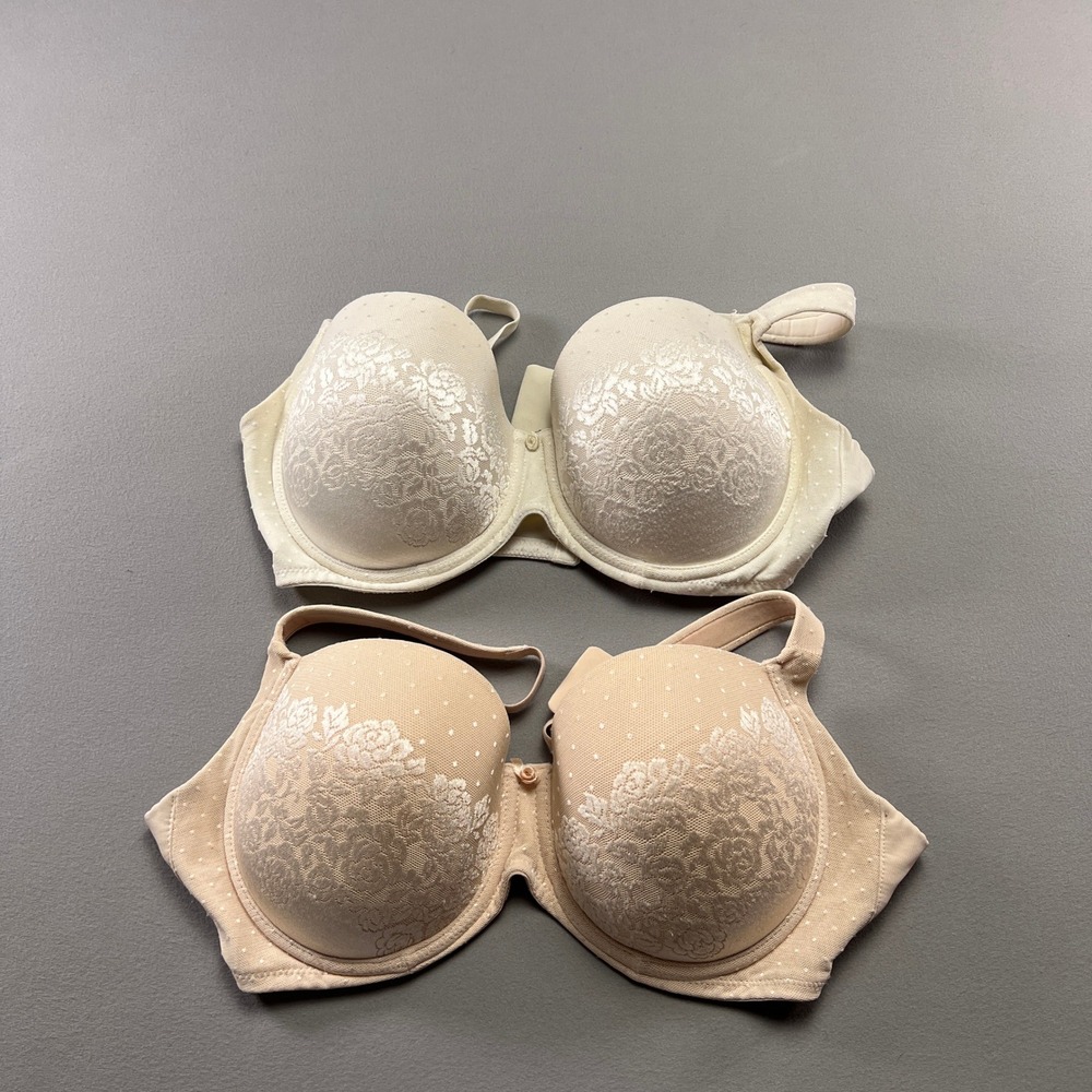 Soma Vanishing Back Full Coverage Underwire Bra Set Lace Beige Cream 36D